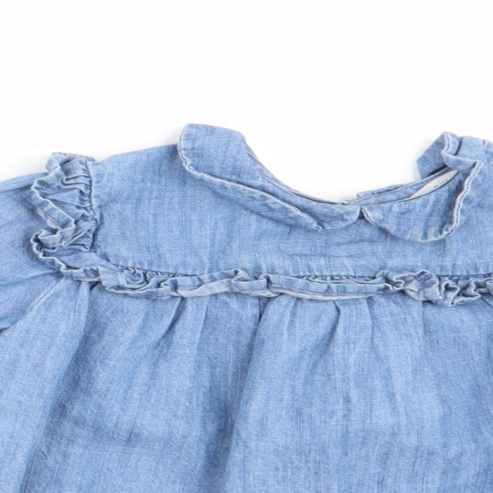 Primark Girls Blue   A-Line  Size 9-12 Months  - Denim Dress
