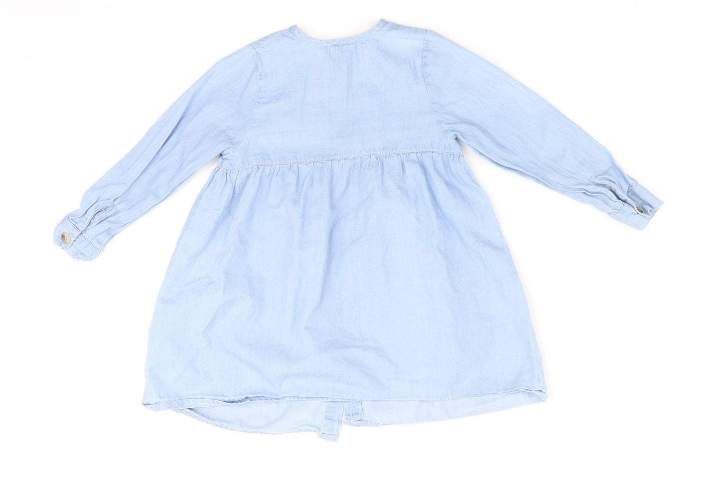 Evie Angel Girls Blue   Fit & Flare  Size 12-18 Months  - Very soft Denim look