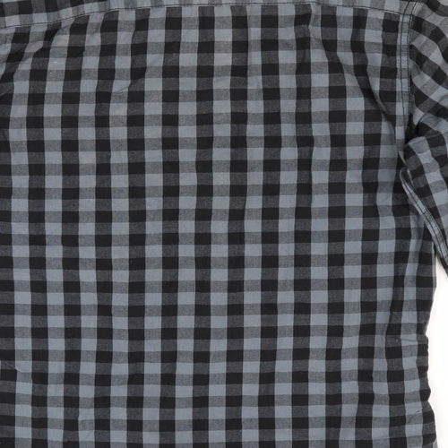 Easy Mens Black Check   Button-Up Size S