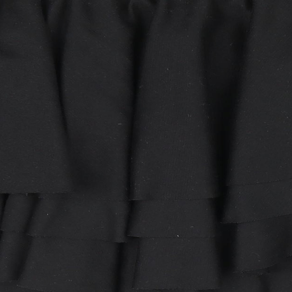 Boohoo Womens Black   Flare Skirt Size 10  - Multi Layered
