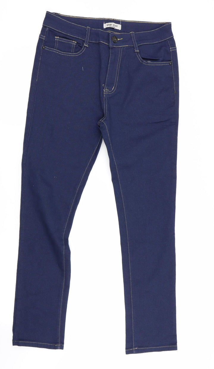 Qian Se Yu Womens Blue   Straight Jeans Size 2XL L28 in