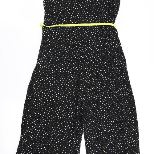 Primark Womens Black Polka Dot  Jumpsuit One-Piece Size 12 L20 in - Wide Legged Cropped