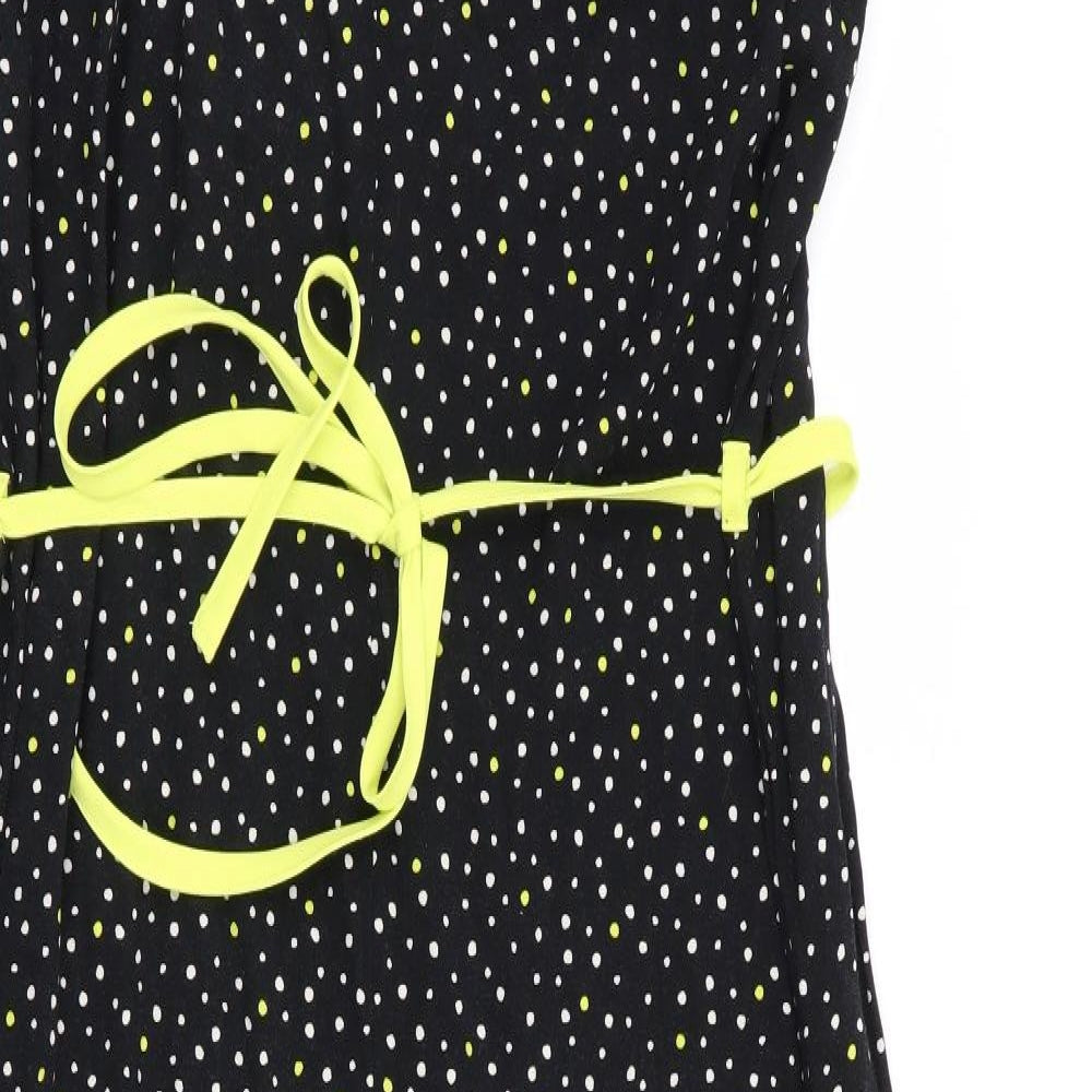 Primark Womens Black Polka Dot  Jumpsuit One-Piece Size 12 L20 in - Wide Legged Cropped