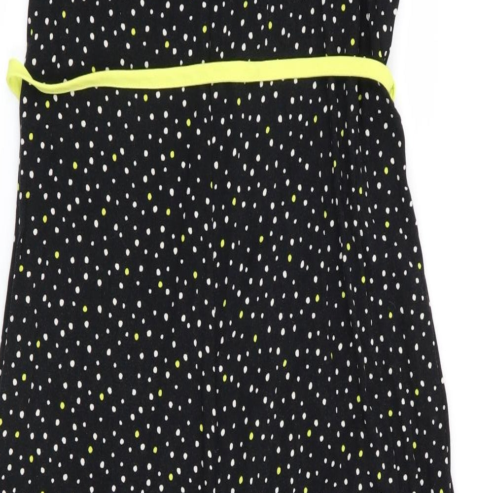 Primark Womens Black Polka Dot  Jumpsuit One-Piece Size 12 L20 in - Wide Legged Cropped