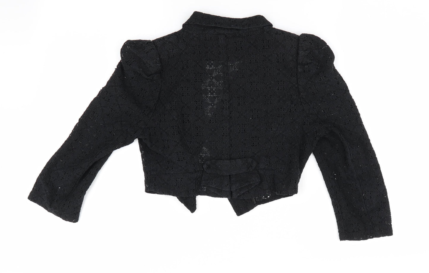 Miss Selfridge Womens Black Floral  Jacket  Size 8  - Lace Cropped Jacket
