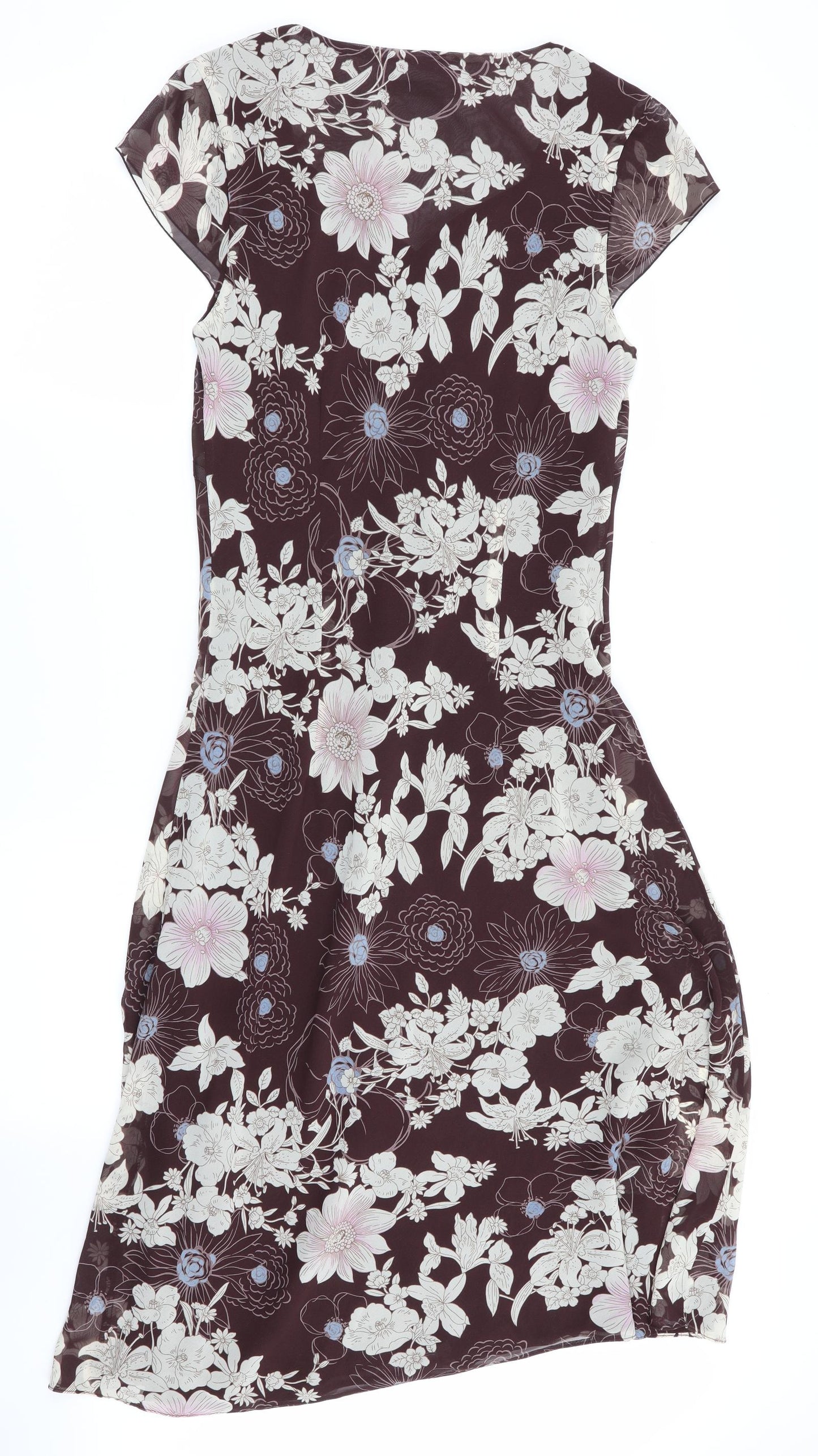 AMARANTO Womens Brown Floral  Fit & Flare  Size 10