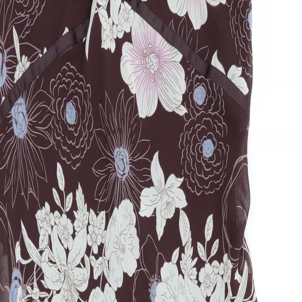 AMARANTO Womens Brown Floral  Fit & Flare  Size 10