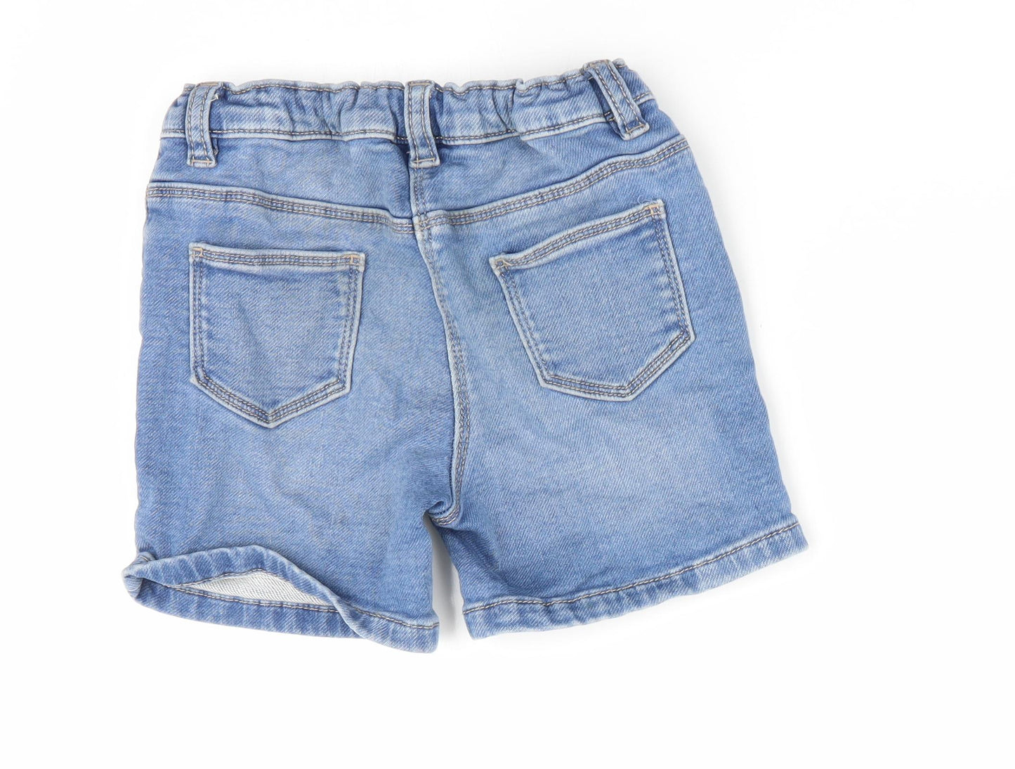 Matalan Girls Blue   Mom Shorts Size 5-6 Years - elasticated back
