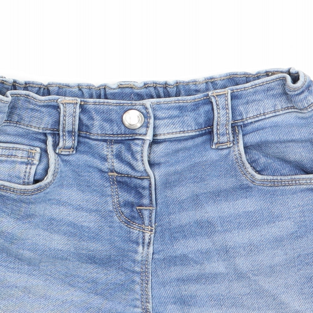 Matalan Girls Blue   Mom Shorts Size 5-6 Years - elasticated back