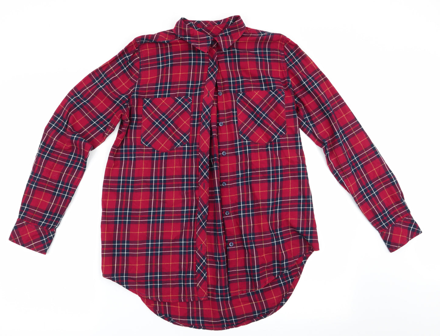 Colin's Womens Red Check  Basic Button-Up Size S
