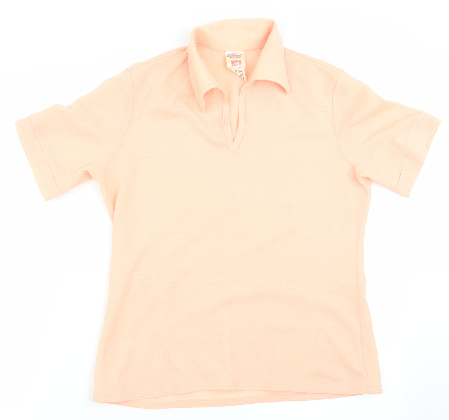 Marks and Spencer Womens Orange   Basic Blouse Size 14  - Peach in Colour