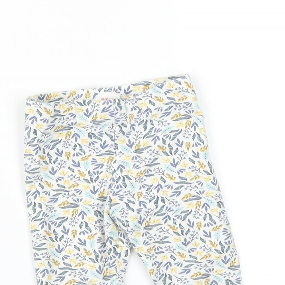Preworn Girls Multicoloured Floral   Leggings Size 12-18 Months