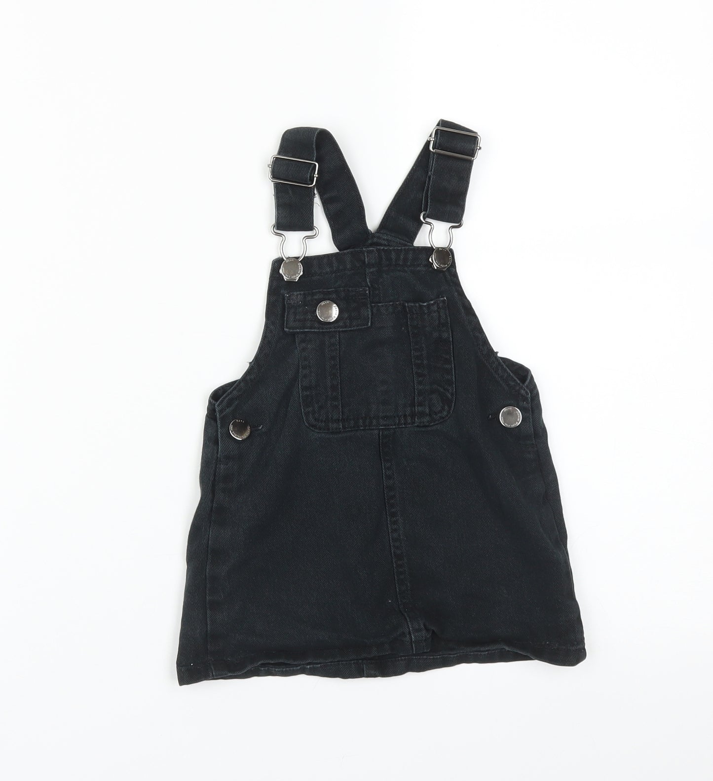 NEXT Girls Black   Pinafore/Dungaree Dress  Size 12-18 Months