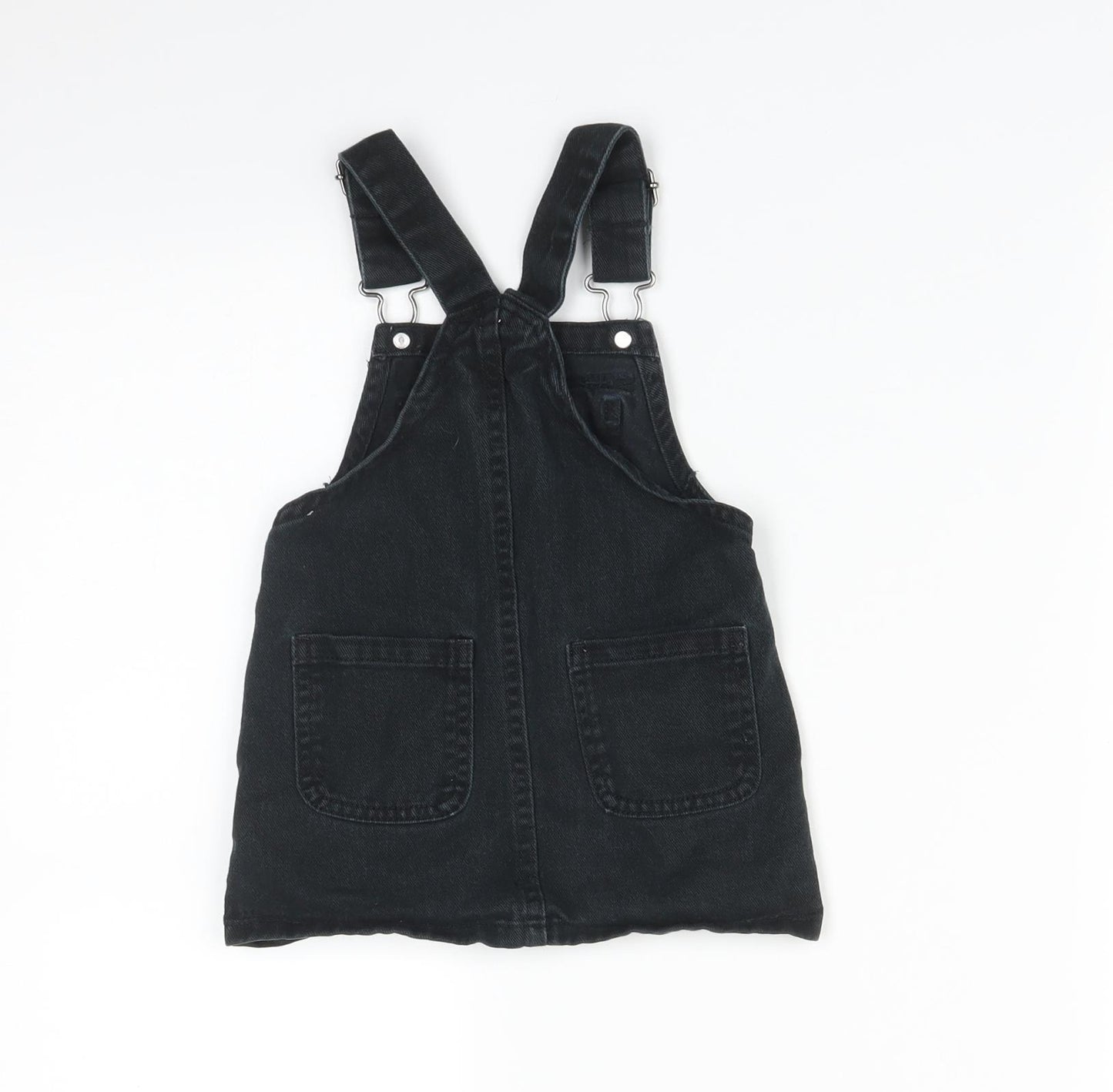 NEXT Girls Black   Pinafore/Dungaree Dress  Size 12-18 Months