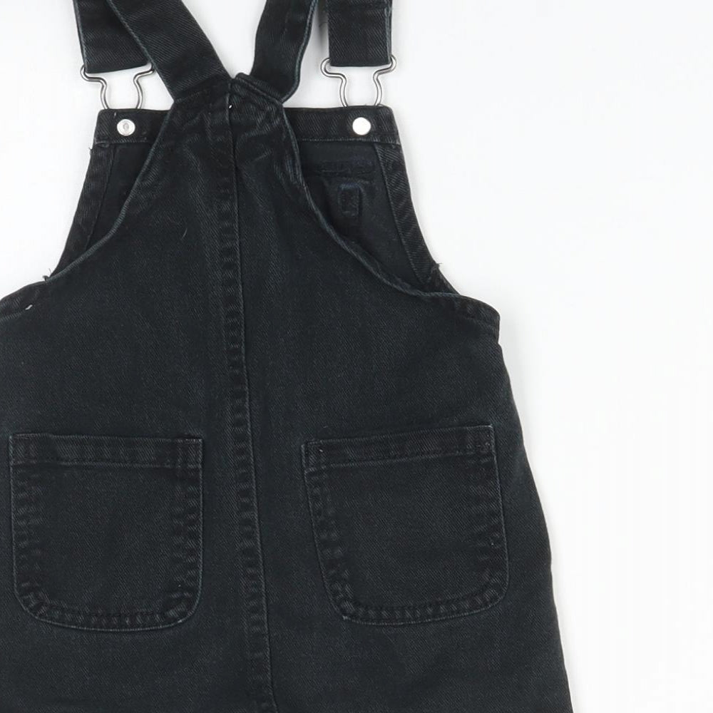 NEXT Girls Black   Pinafore/Dungaree Dress  Size 12-18 Months