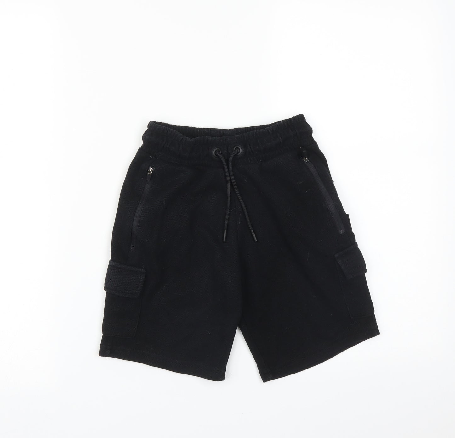 George Boys Black   Utility Shorts Size 7-8 Years