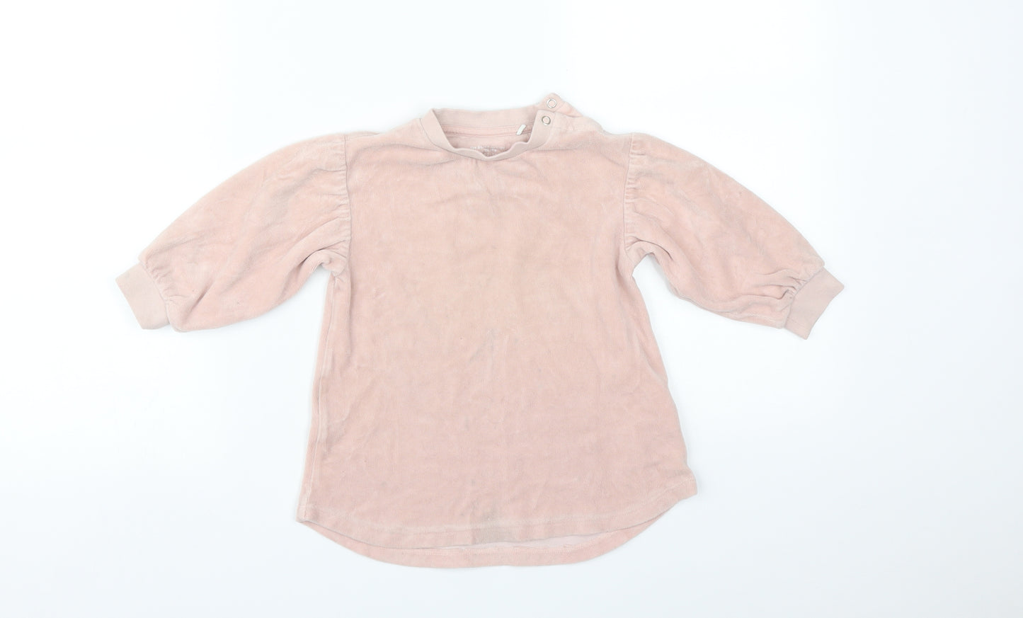 Preworn Girls Pink   Basic T-Shirt Size 12-18 Months