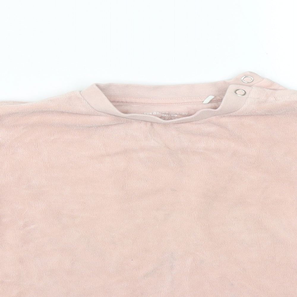 Preworn Girls Pink   Basic T-Shirt Size 12-18 Months