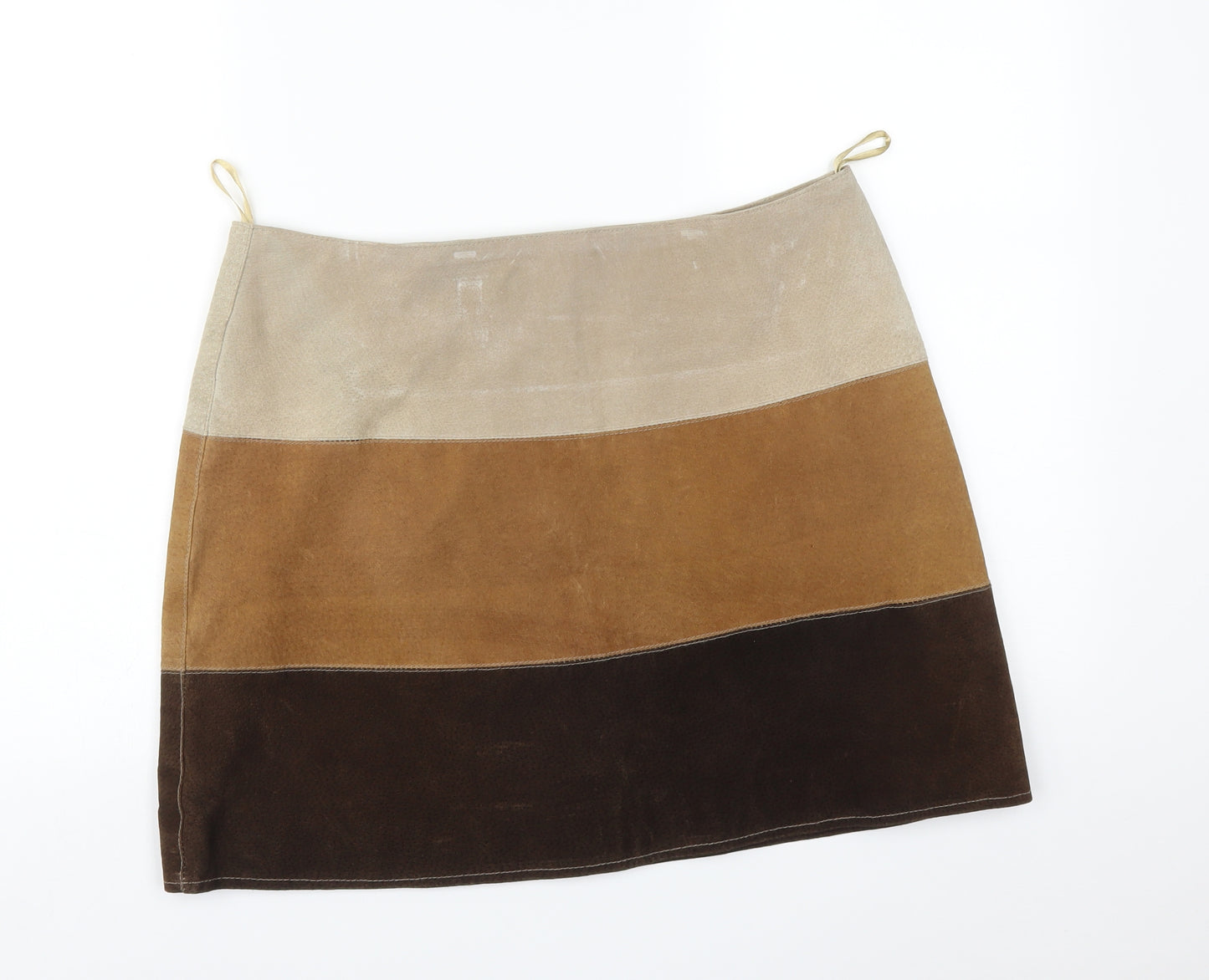 GENUINE LEATHER Womens Multicoloured Striped  Straight & Pencil Skirt Size 16