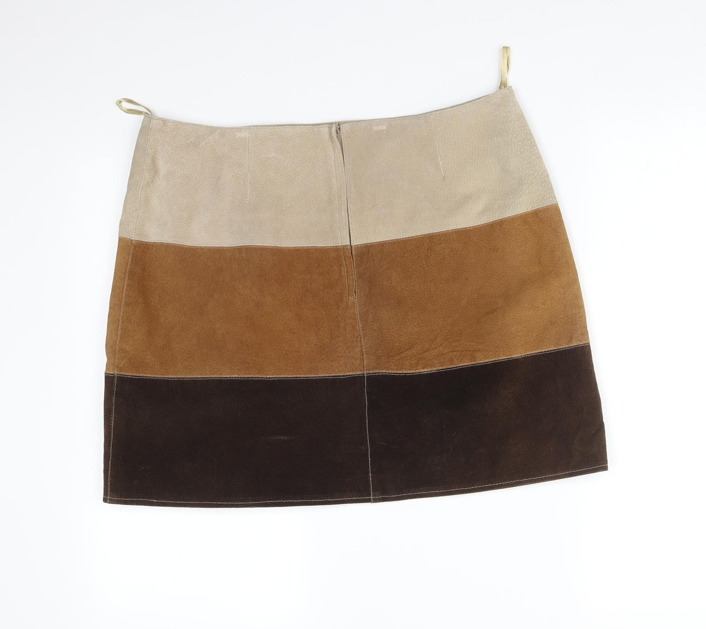 GENUINE LEATHER Womens Multicoloured Striped  Straight & Pencil Skirt Size 16