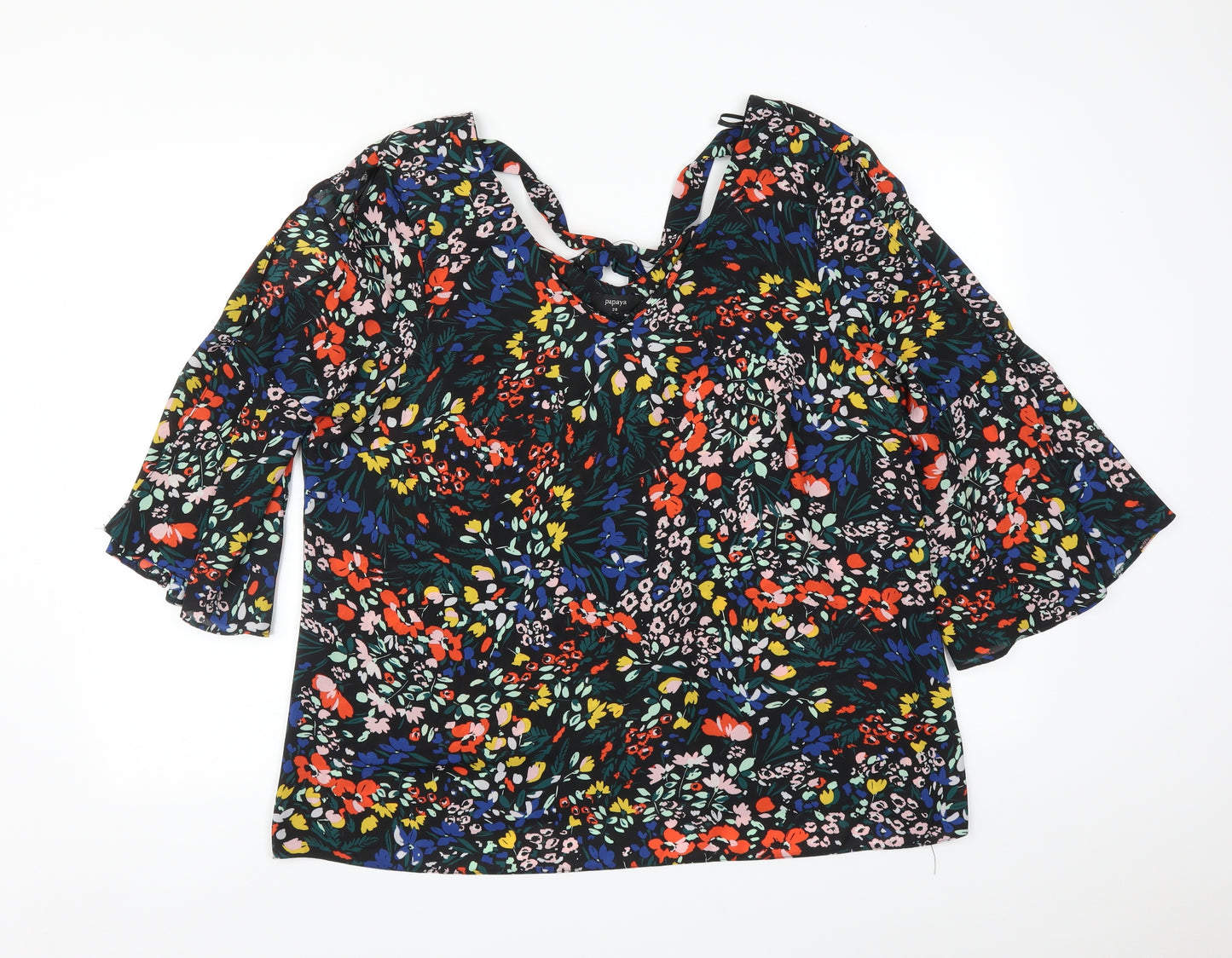 Papaya Womens Multicoloured Floral  Basic T-Shirt Size 20