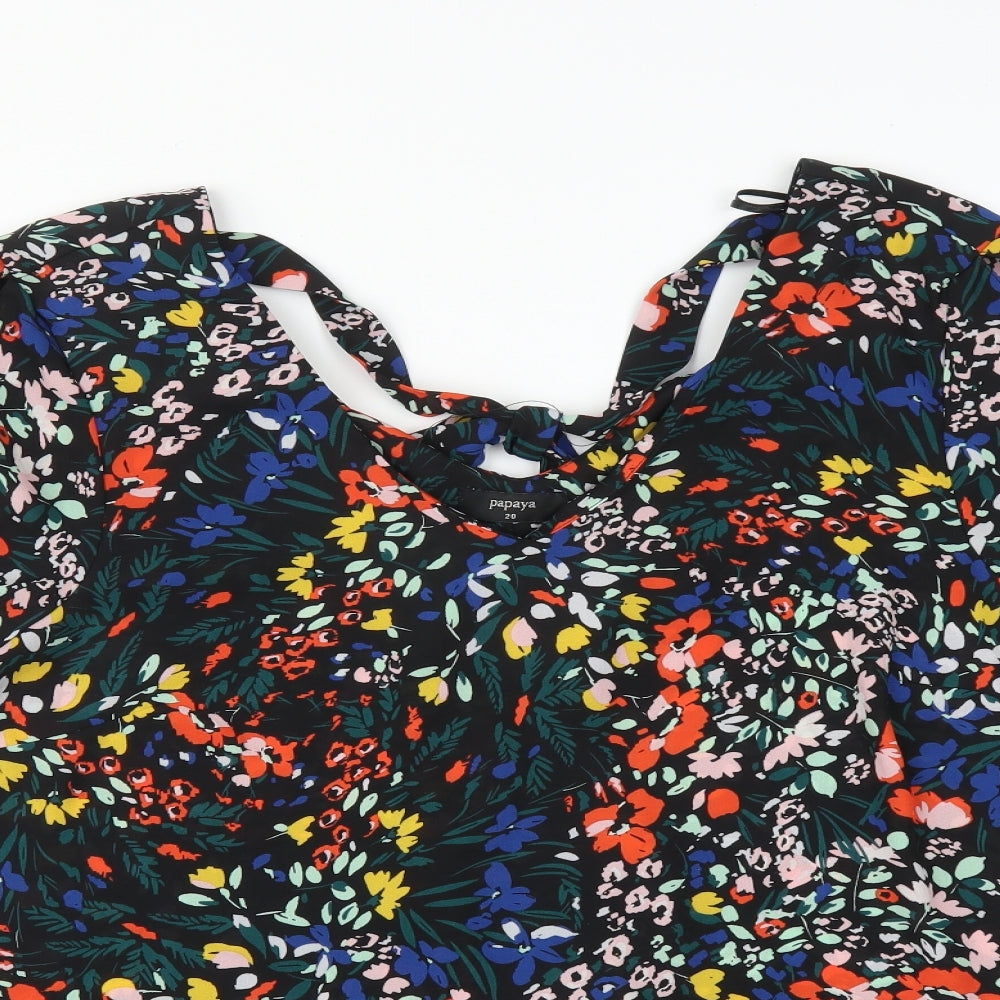 Papaya Womens Multicoloured Floral  Basic T-Shirt Size 20
