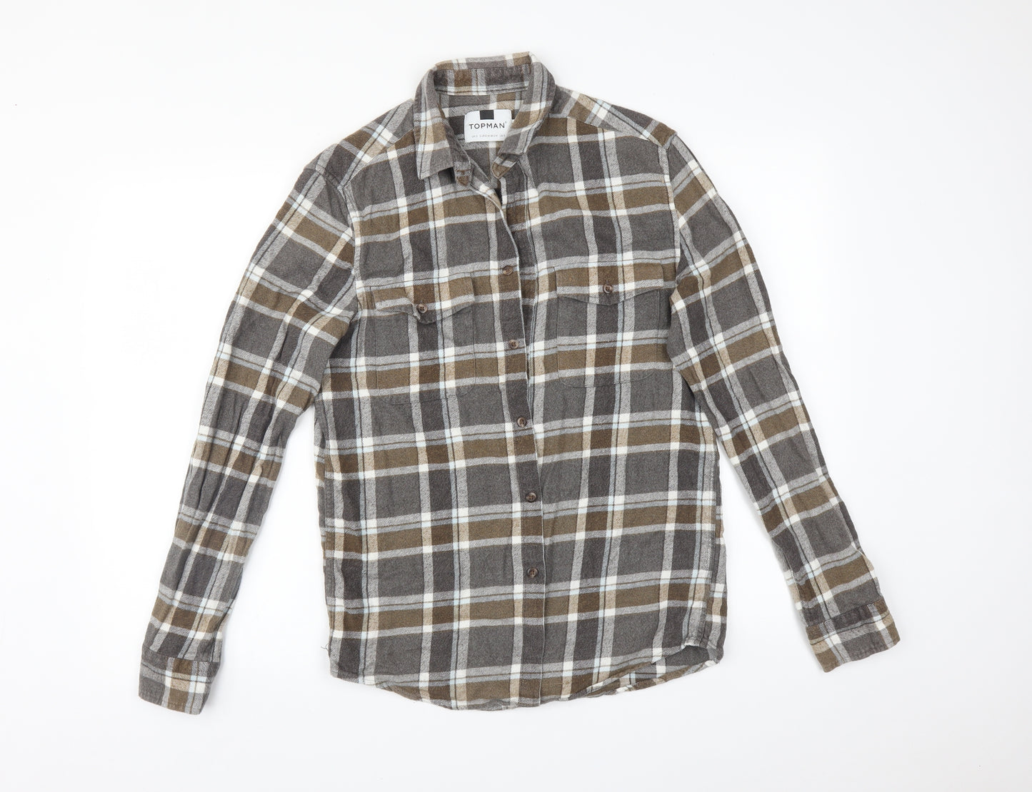 Topman Mens Multicoloured Check   Button-Up Size S