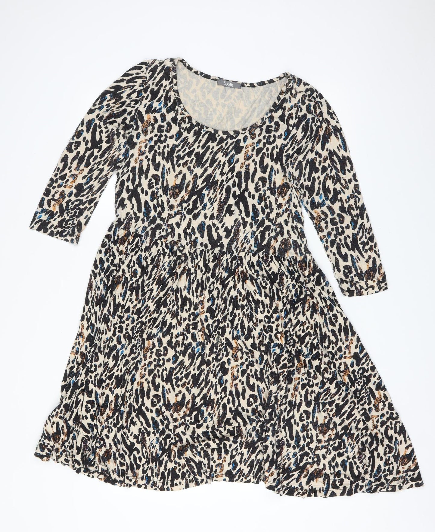 South Womens Multicoloured Animal Print  Skater Dress  Size 14