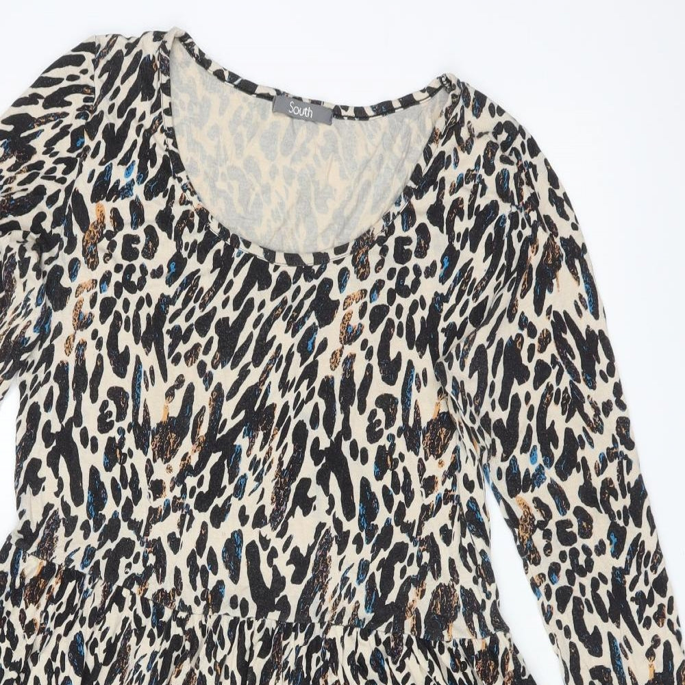 South Womens Multicoloured Animal Print  Skater Dress  Size 14