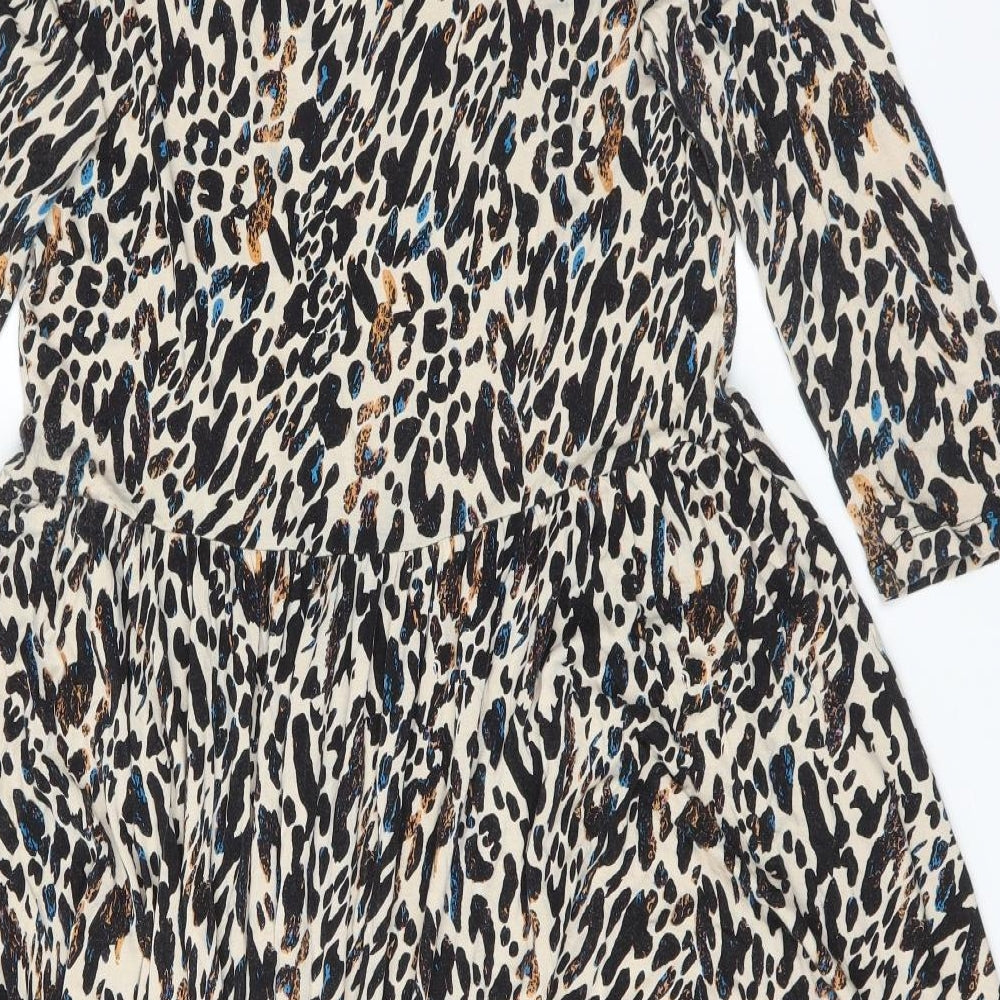 South Womens Multicoloured Animal Print  Skater Dress  Size 14
