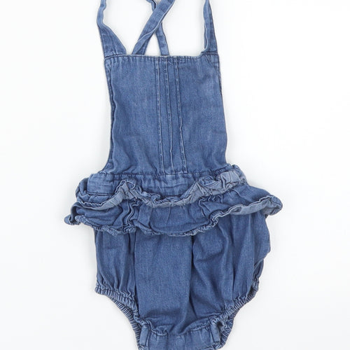 Matalan Girls Blue   Dungaree One-Piece Size 12-18 Months