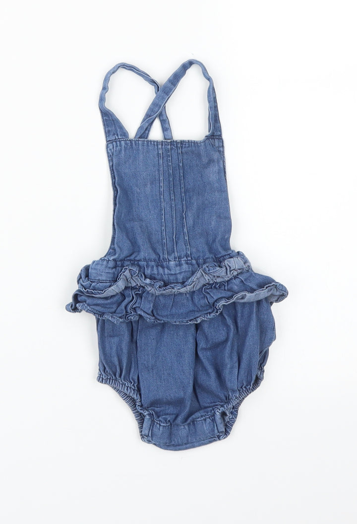 Matalan Girls Blue   Dungaree One-Piece Size 12-18 Months