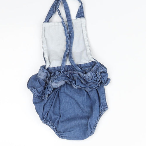 Matalan Girls Blue   Dungaree One-Piece Size 12-18 Months