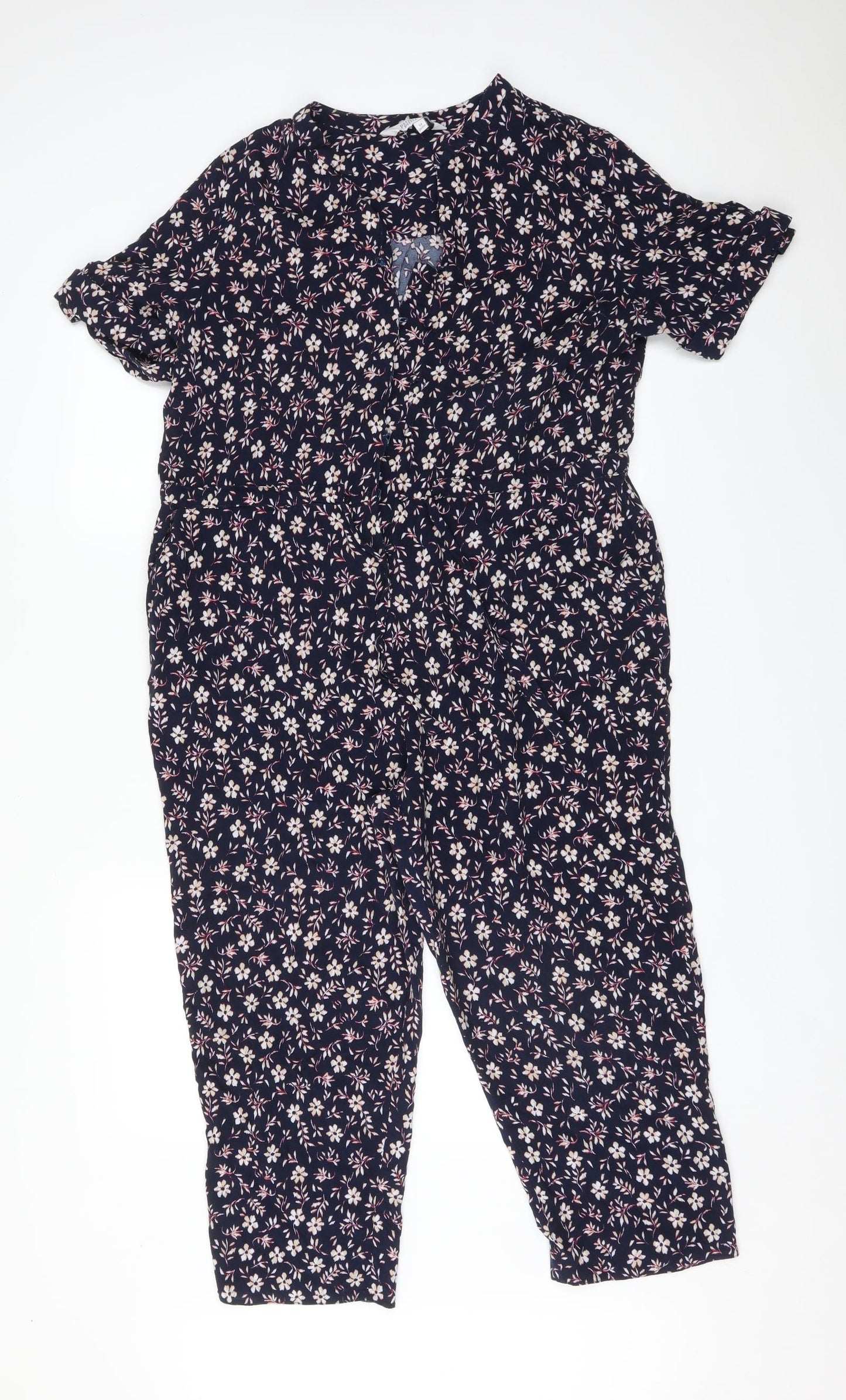 Principles Womens Multicoloured Floral  Jumpsuit One-Piece Size 14