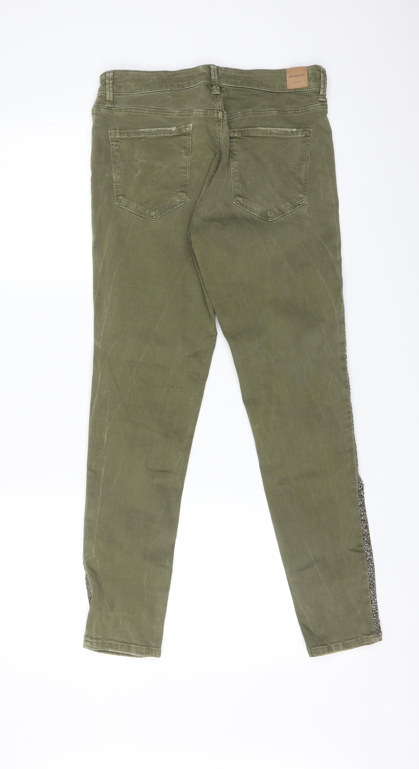 Zara Womens Green   Skinny Jeans Size 10 L27 in