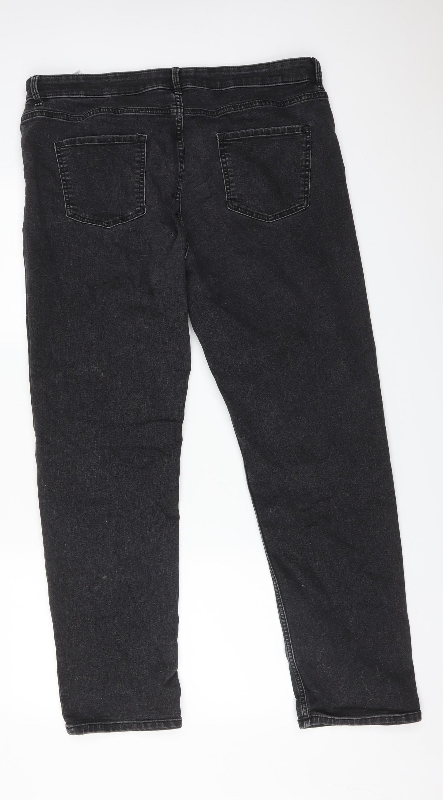 M&S Womens Black   Straight Jeans Size 18 L28 in