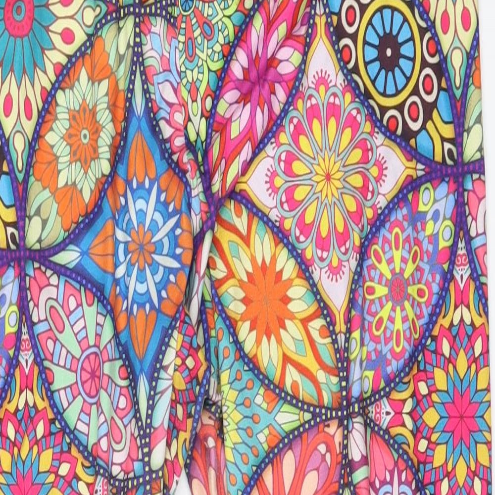EMERY ROSE Womens Multicoloured Geometric   Leggings Size L L26 in