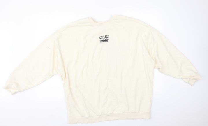 George Womens White   Pullover Sweatshirt Size L