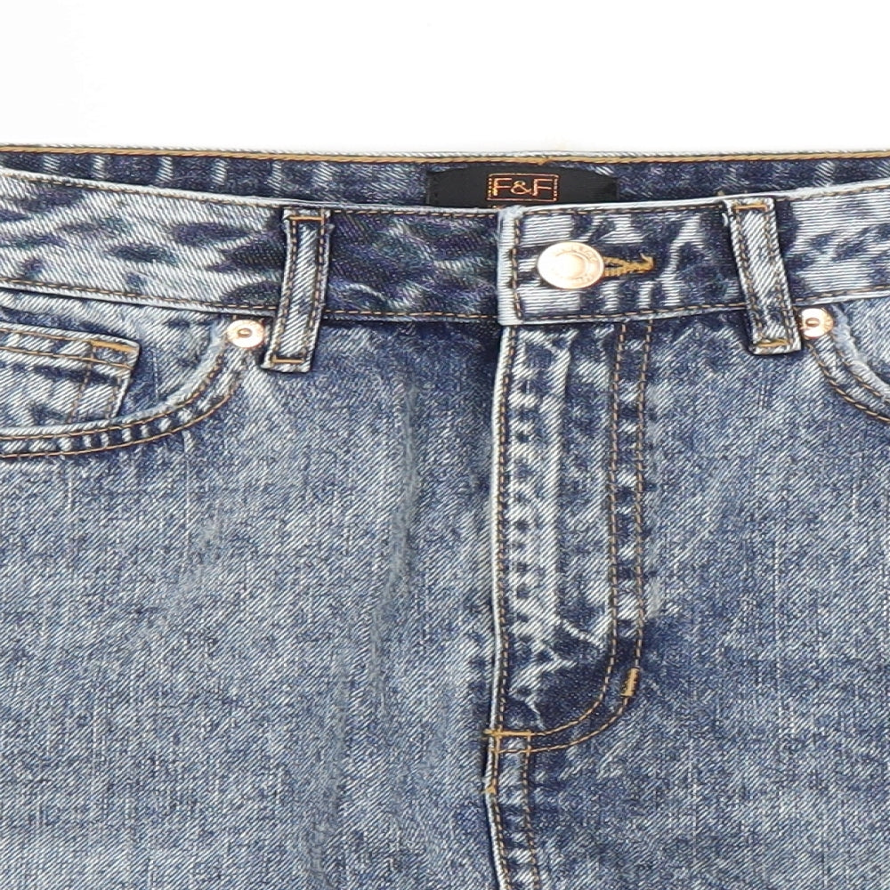 F&F Womens Blue   Mini Skirt Size 10