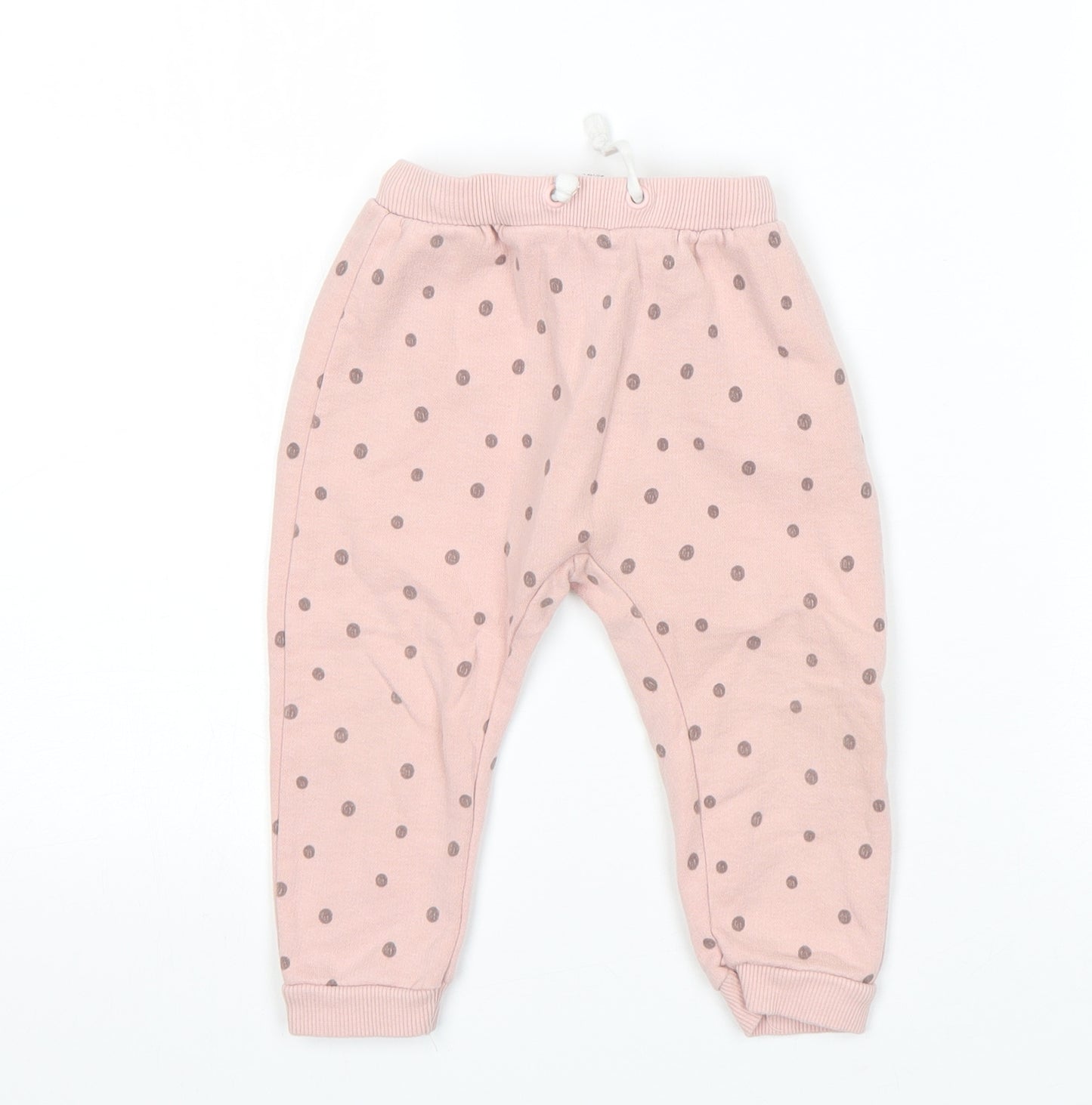 Zara Girls Pink Polka Dot  Sweatpants Trousers Size 18-24 Months