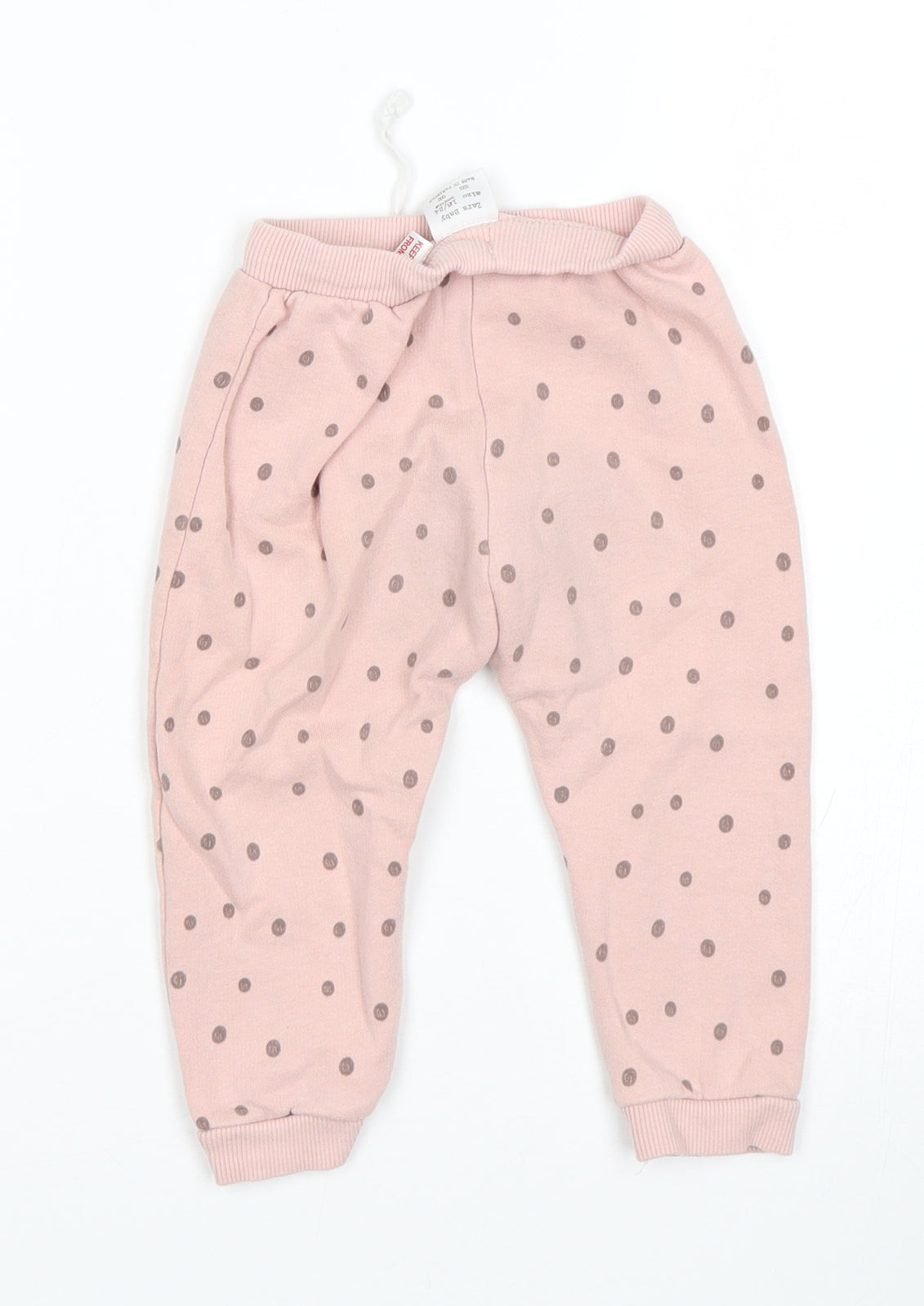 Zara Girls Pink Polka Dot  Sweatpants Trousers Size 18-24 Months