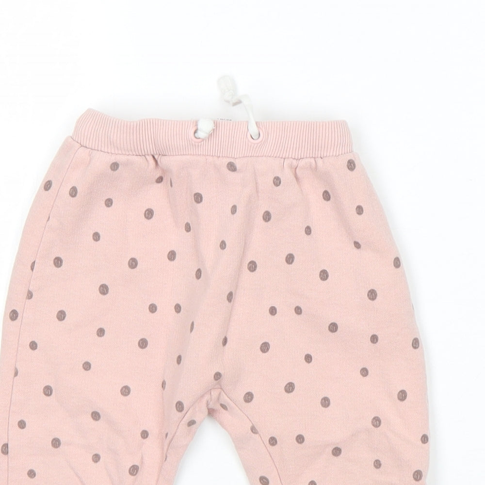 Zara Girls Pink Polka Dot  Sweatpants Trousers Size 18-24 Months