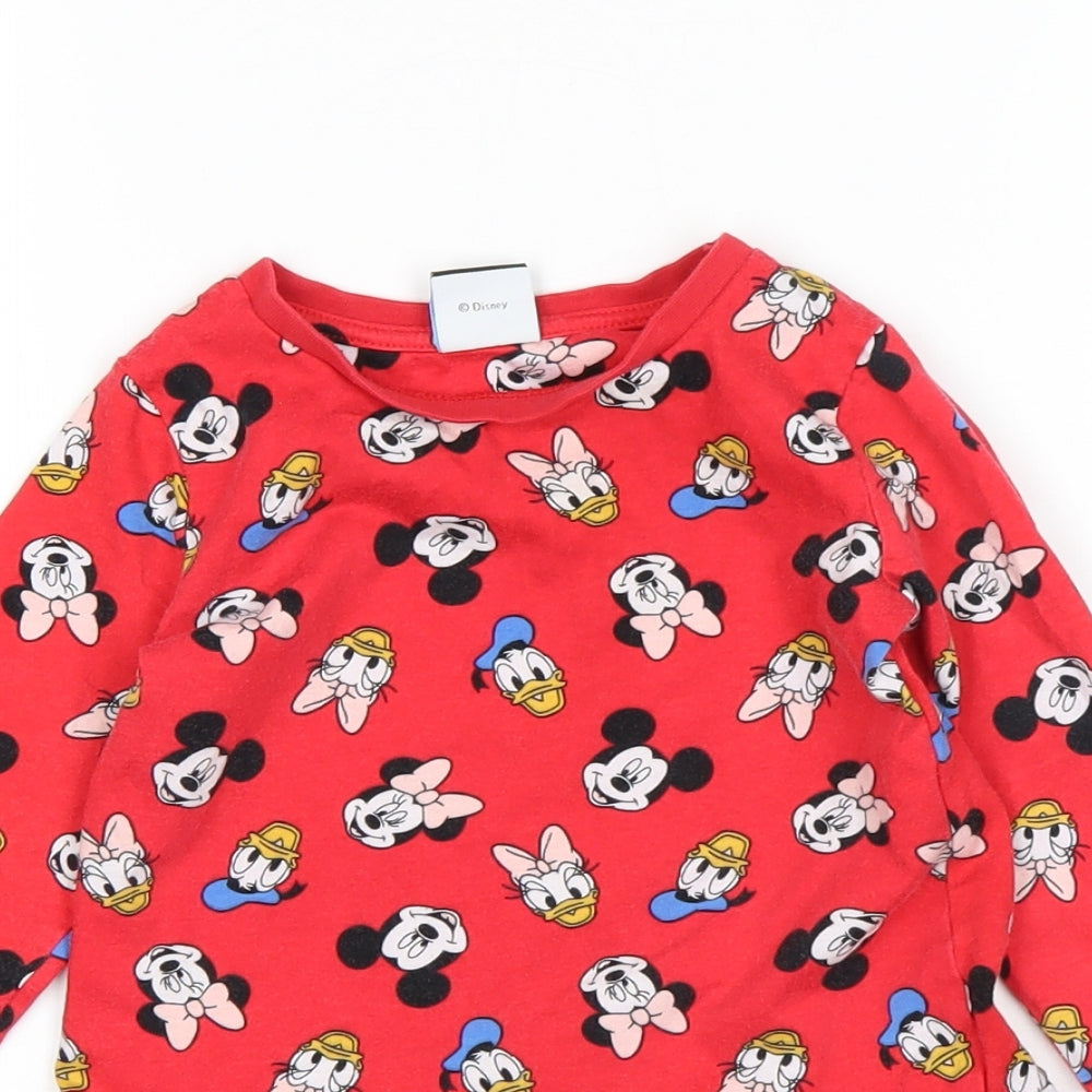 George Girls Red   T-Shirt Dress  Size 18-24 Months  - Disney