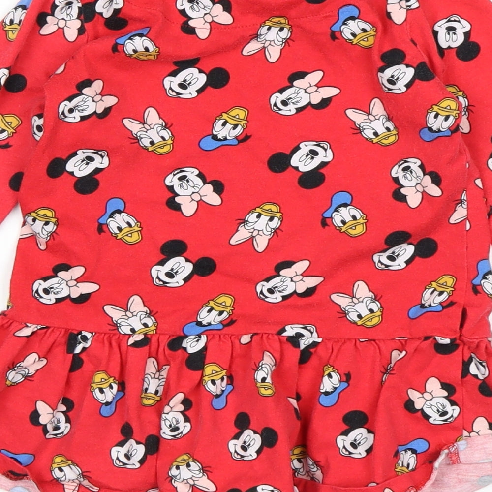 George Girls Red   T-Shirt Dress  Size 18-24 Months  - Disney
