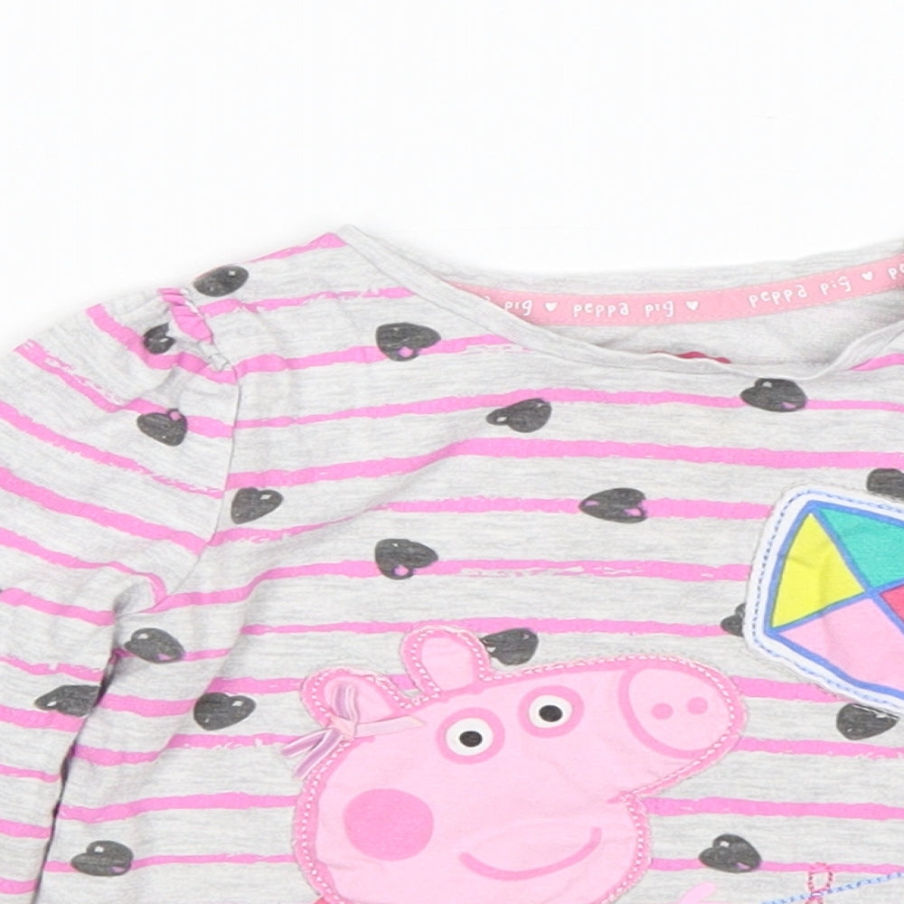 Mothercare  Girls Multicoloured Striped  Basic T-Shirt Size 18-24 Months  - Peppa Pig