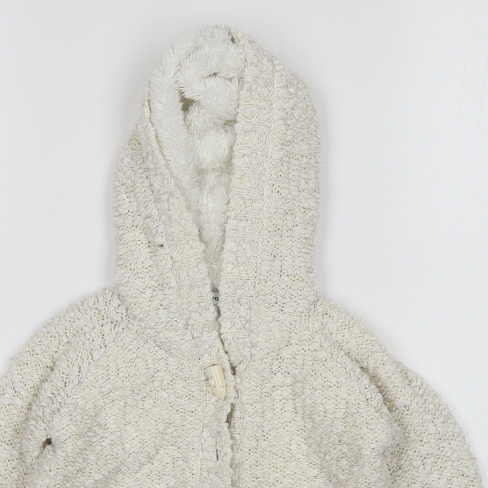 George Girls White   Overcoat Coatigan Size 18-24 Months
