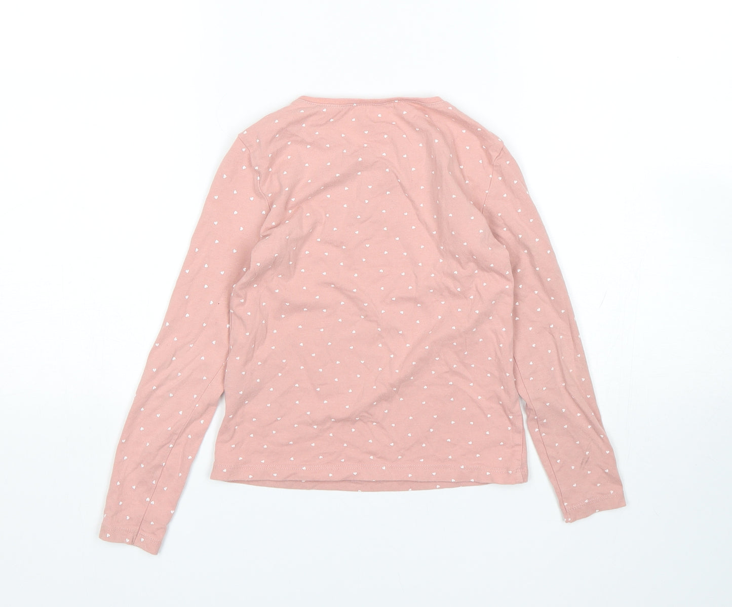 H&M Girls Pink Polka Dot  Basic T-Shirt Size 7-8 Years