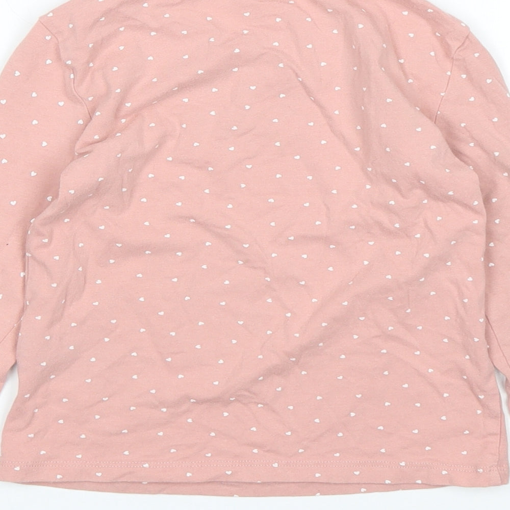 H&M Girls Pink Polka Dot  Basic T-Shirt Size 7-8 Years