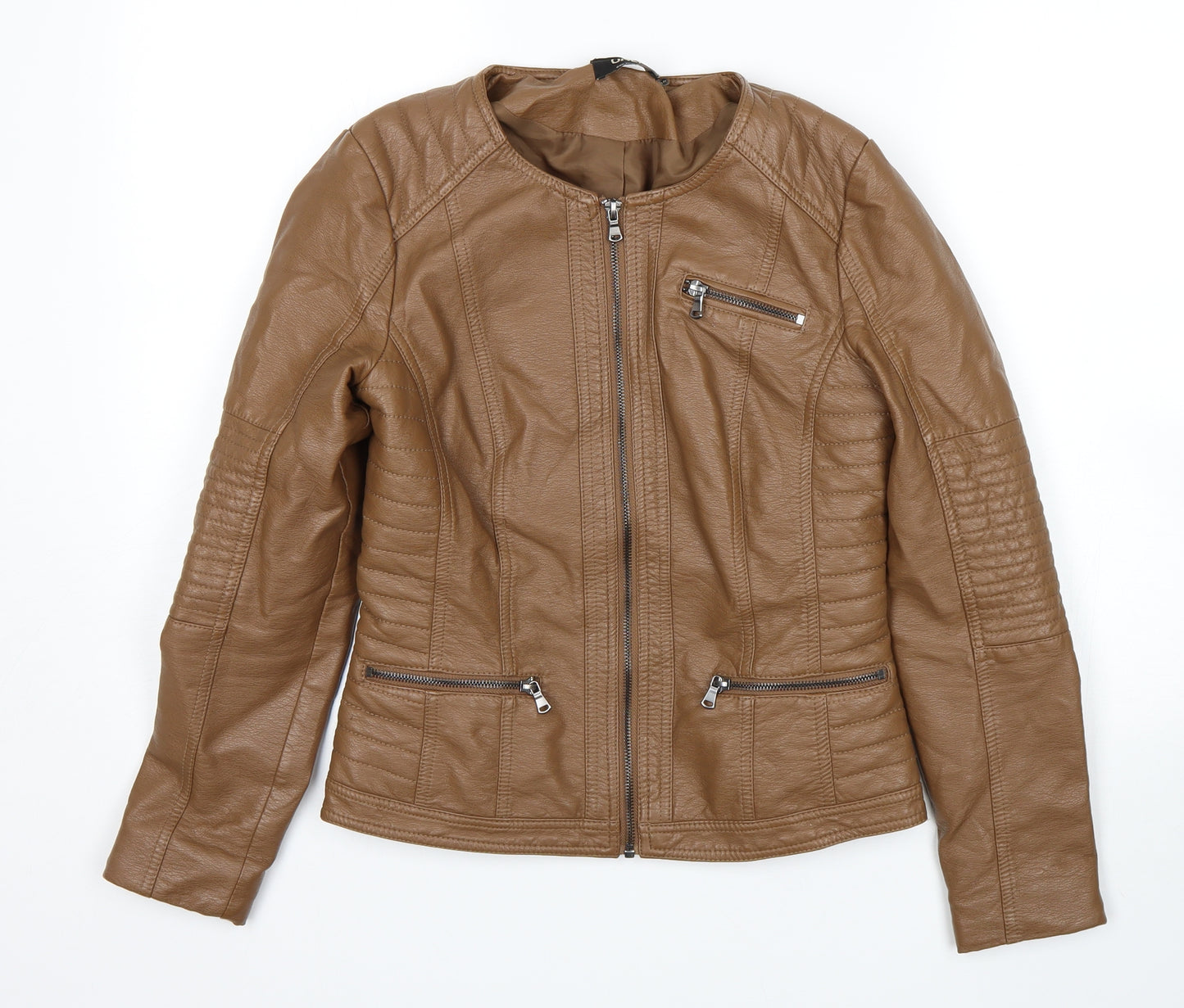 Only Womens Brown   Biker Jacket Size 8