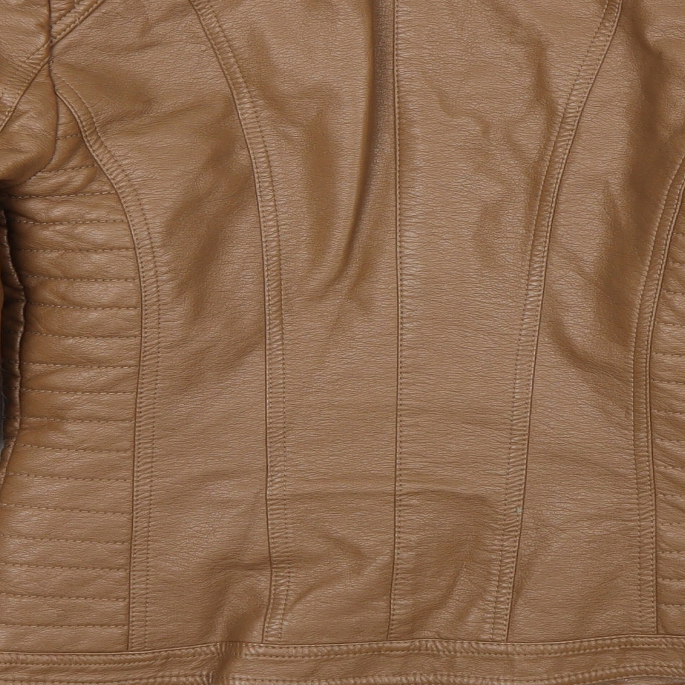Only Womens Brown   Biker Jacket Size 8